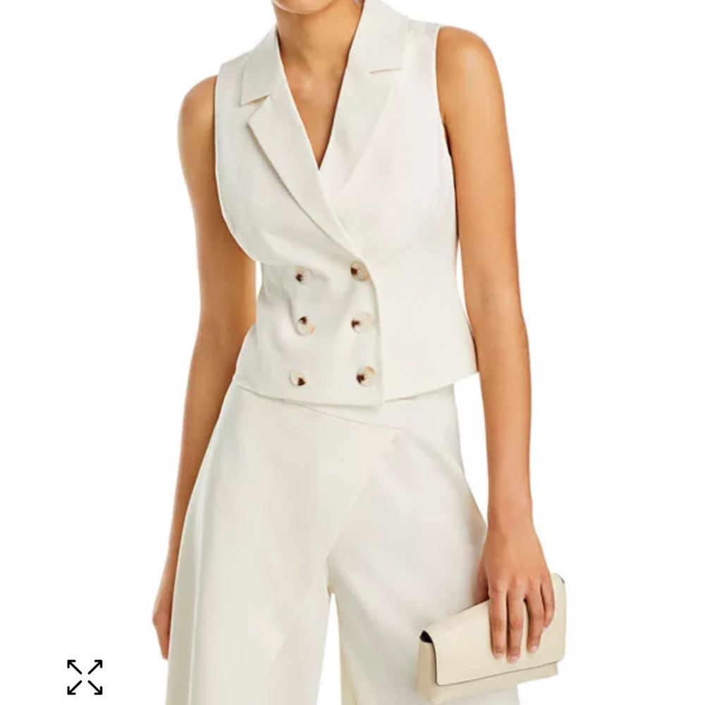 Aqua Cream Tuxedo Lapel Double Breasted Vest